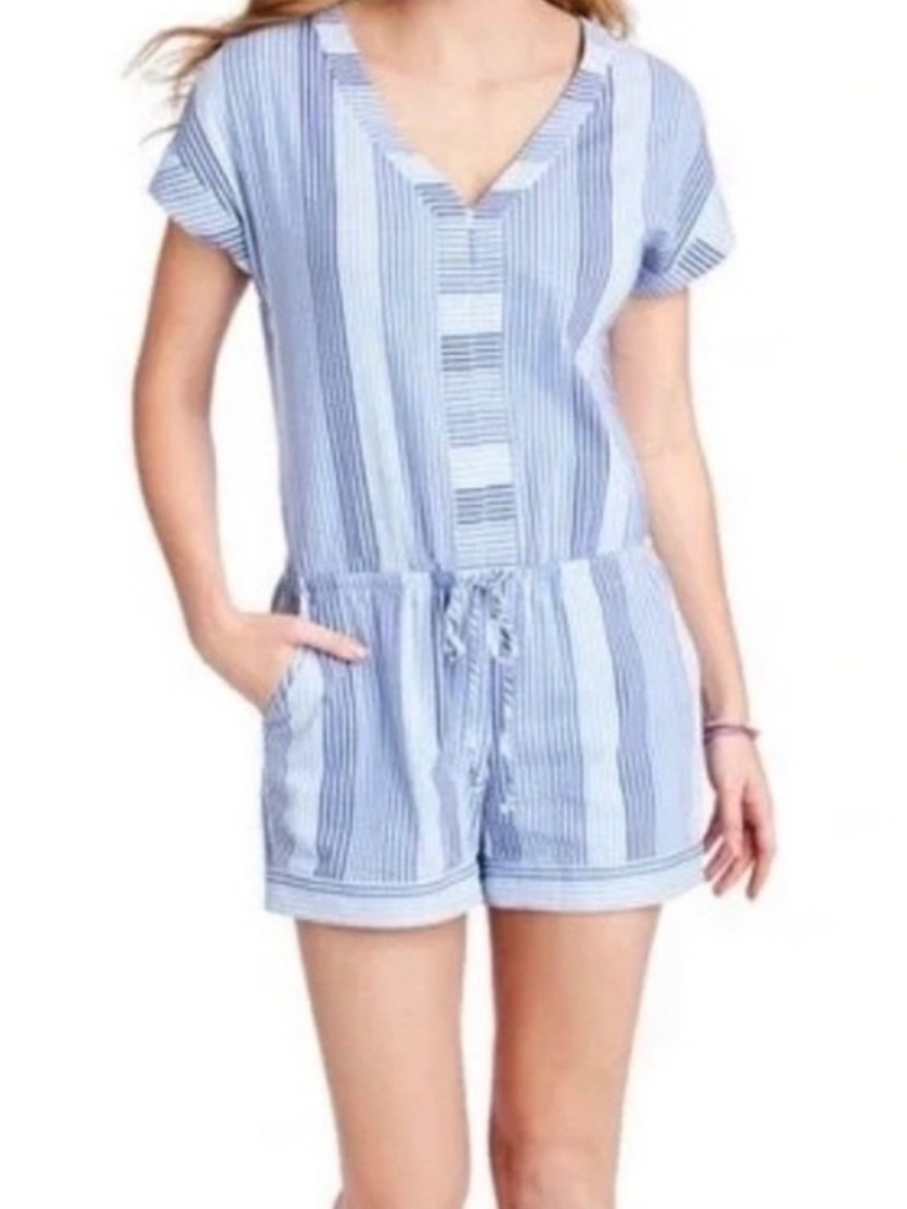 Vineyard Vines Blue and White Striped Romper - Picture 2 of 13